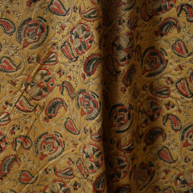 Yellow - natural dyed cotton pedana kalamkari fabric 17