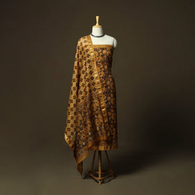 Natural dyed block print maheshwari silk vanaspati bagru