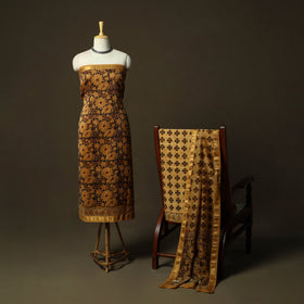 Natural dyed block print maheshwari silk vanaspati bagru