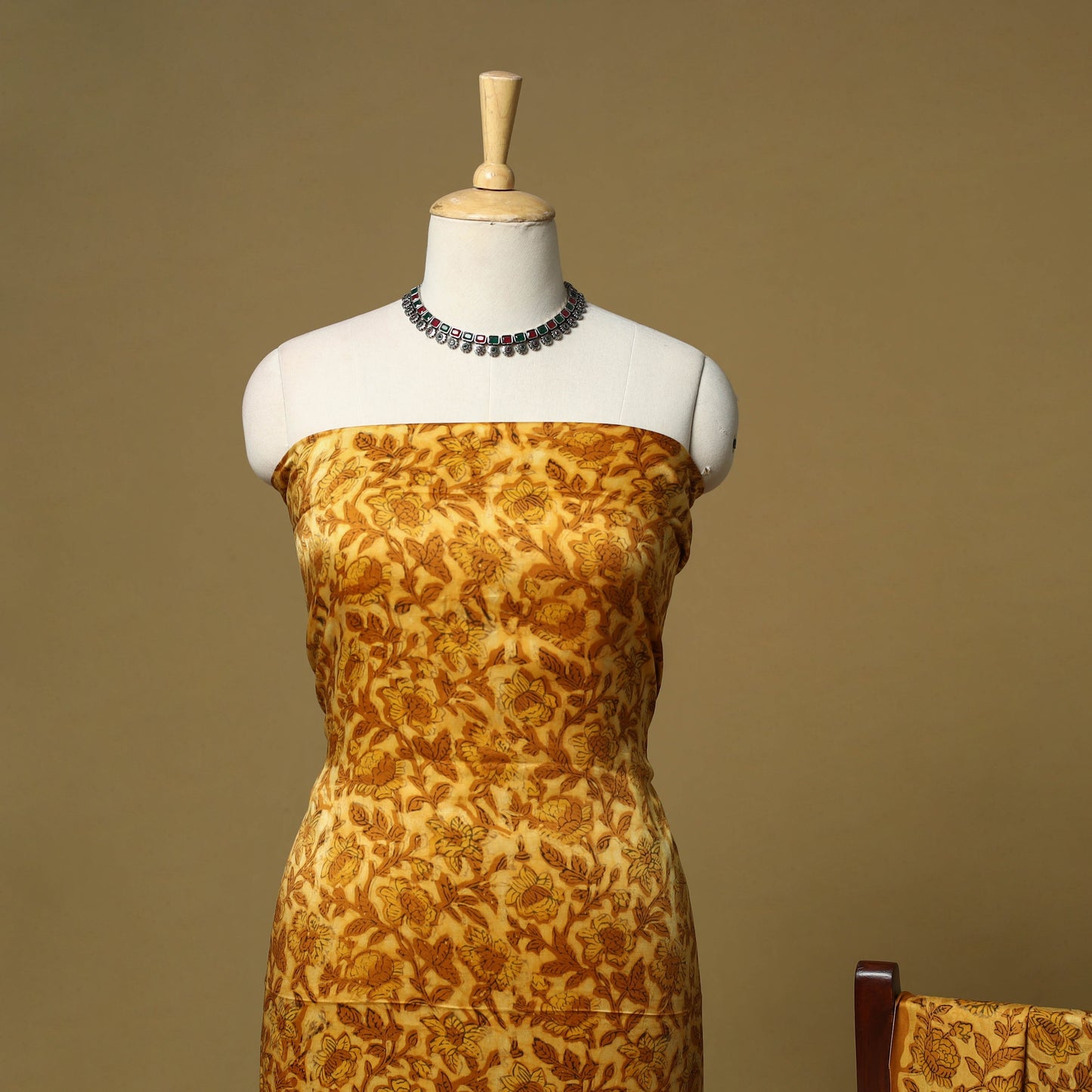 Natural dyed modal silk bagru 2pc unstitched dress material