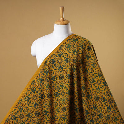 Yellow - natural dyed cotton fabric 36 - handcrafted