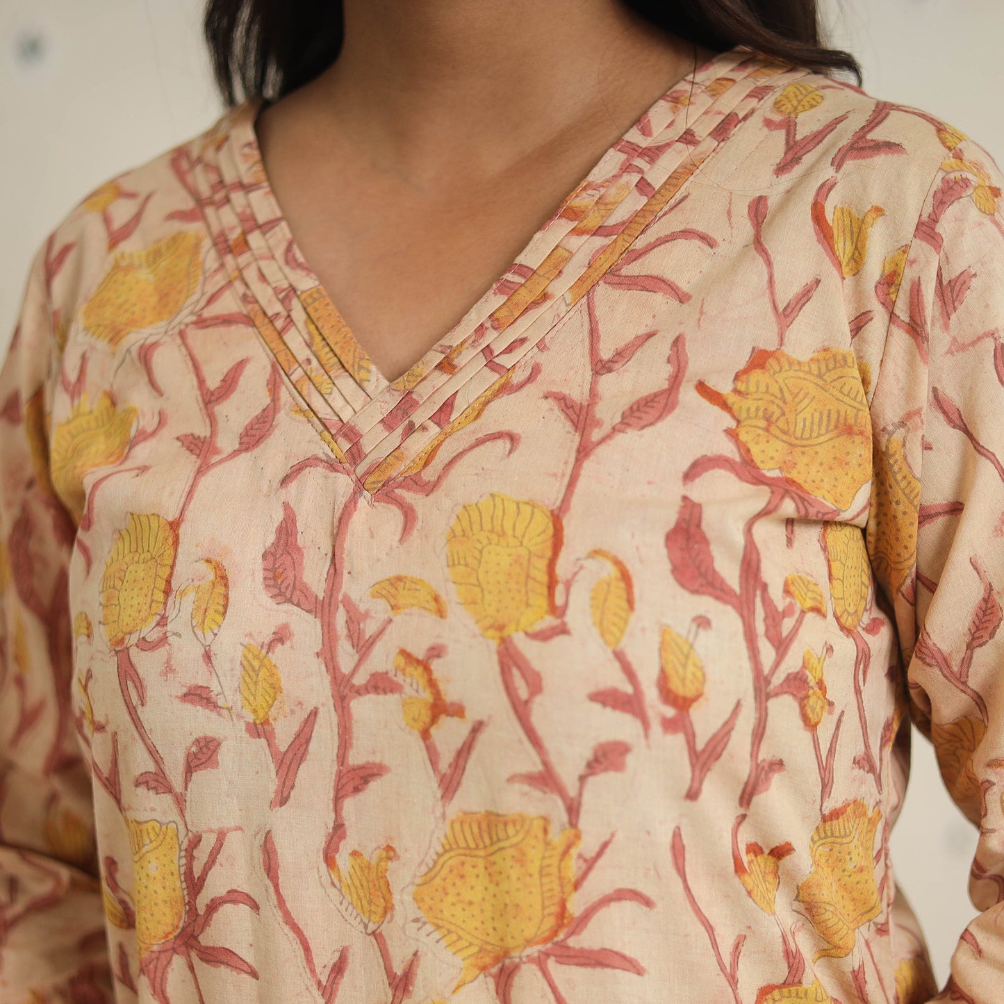 Yellow - natural dyed cotton bagru dabu co-ord set 05