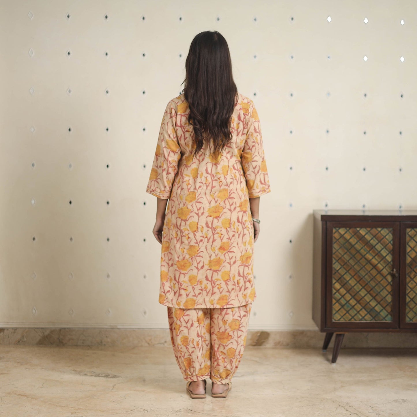 Yellow - natural dyed cotton bagru dabu co-ord set 05