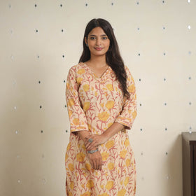 Yellow - natural dyed cotton bagru dabu co-ord set 05