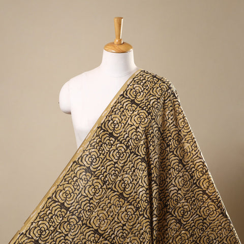 Yellow Natural Dyed Cotton Bindaas Block Print Fabric