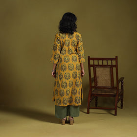 Natural dyed cotton a-line kurta for women 11 - handcrafted