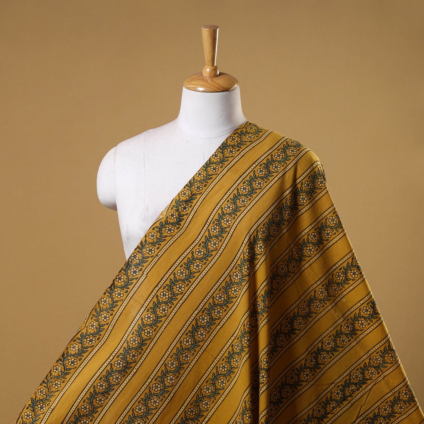 Yellow - natural dyed cotton fabric 03 - handcrafted