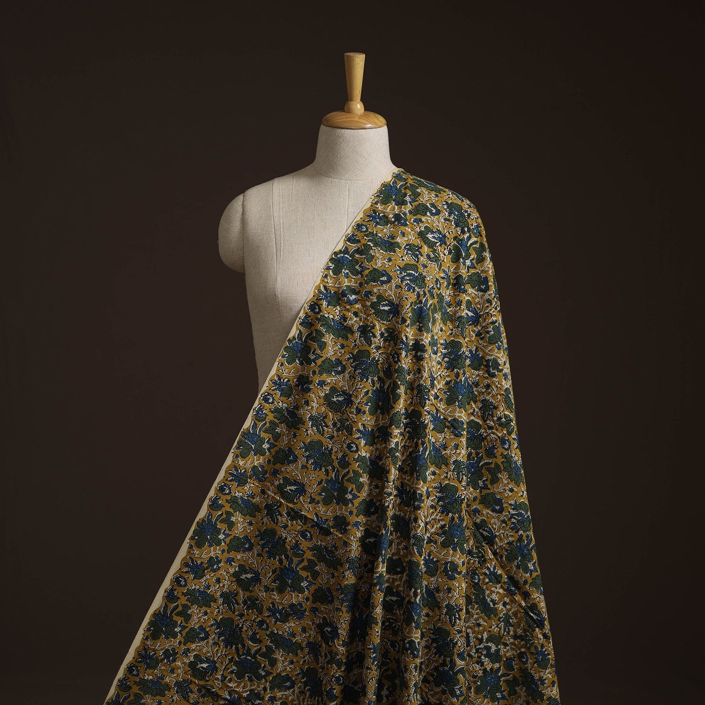 Natural dyed cotton hand block bagru print fabric 06
