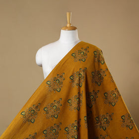 Yellow - natural dyed cotton hand fabric 36 - handcrafted