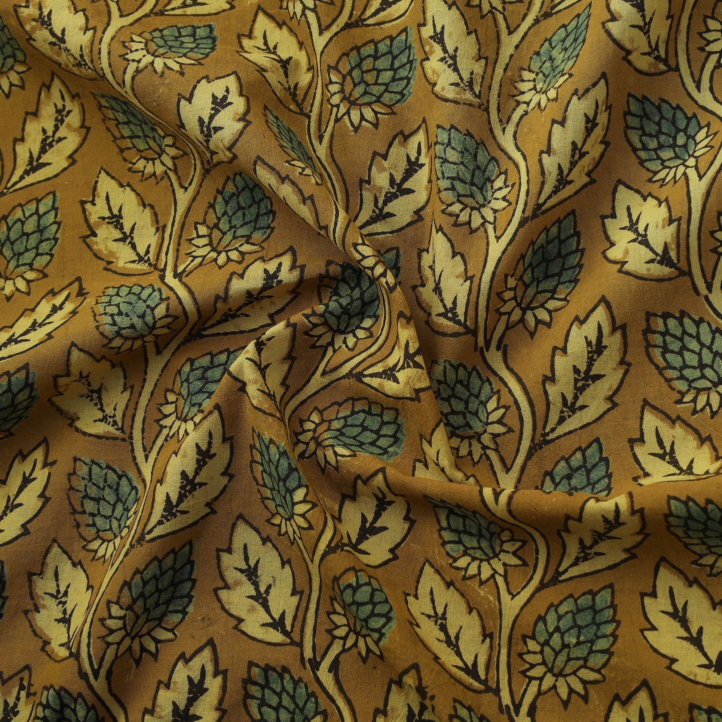 Natural dyed cotton kutch hand block ajrakh print fabric 47