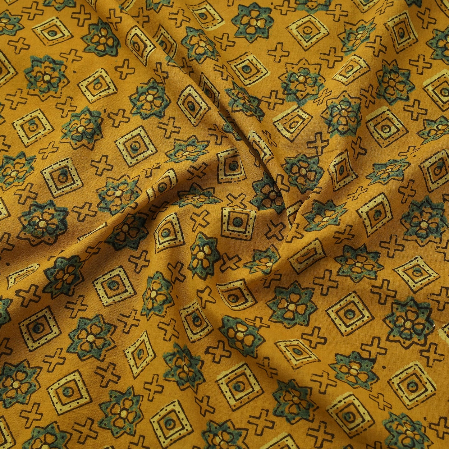 Natural dyed cotton kutch hand block ajrakh print fabric 63