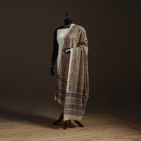 Natural dyed cotton pedana kalamkari dupatta 03