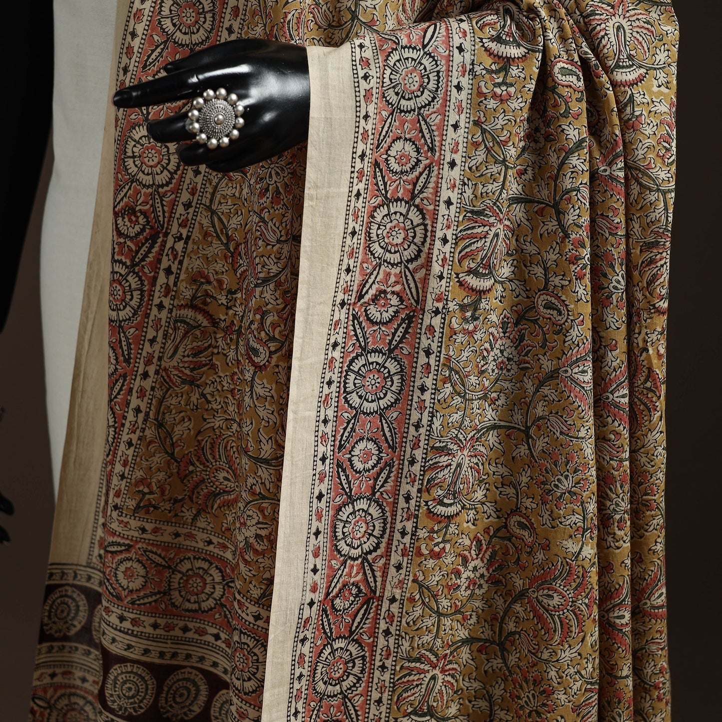 Natural dyed cotton pedana kalamkari dupatta 03