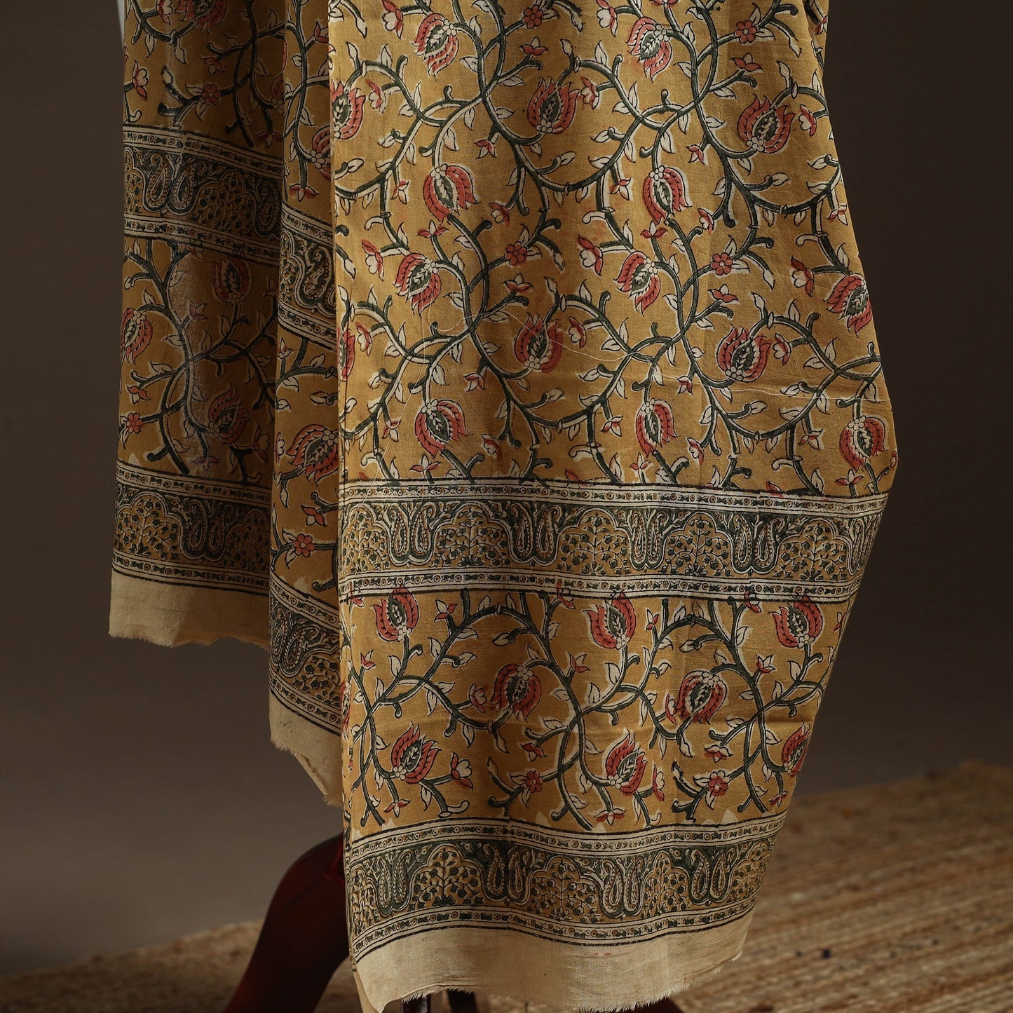 Natural dyed cotton pedana kalamkari dupatta 24