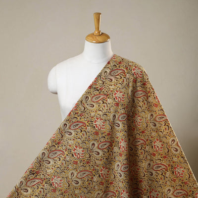 Yellow - natural dyed cotton pedana kalamkari fabric 15
