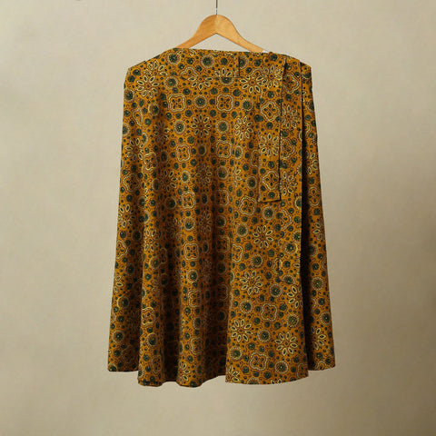 Yellow - cotton wrap around skirt 35 - handcrafted