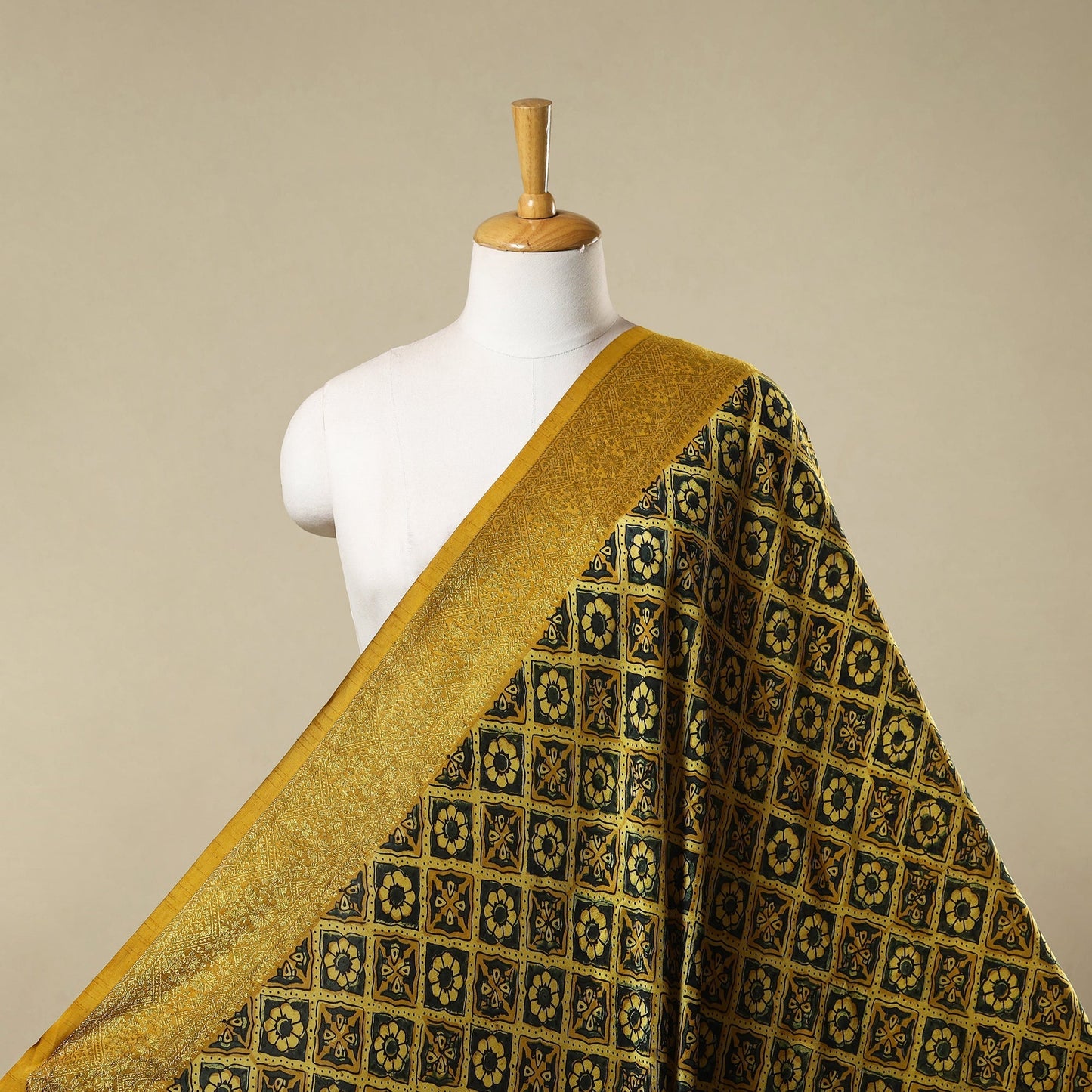 Natural dyed dola silk hand fabric 10 - handcrafted