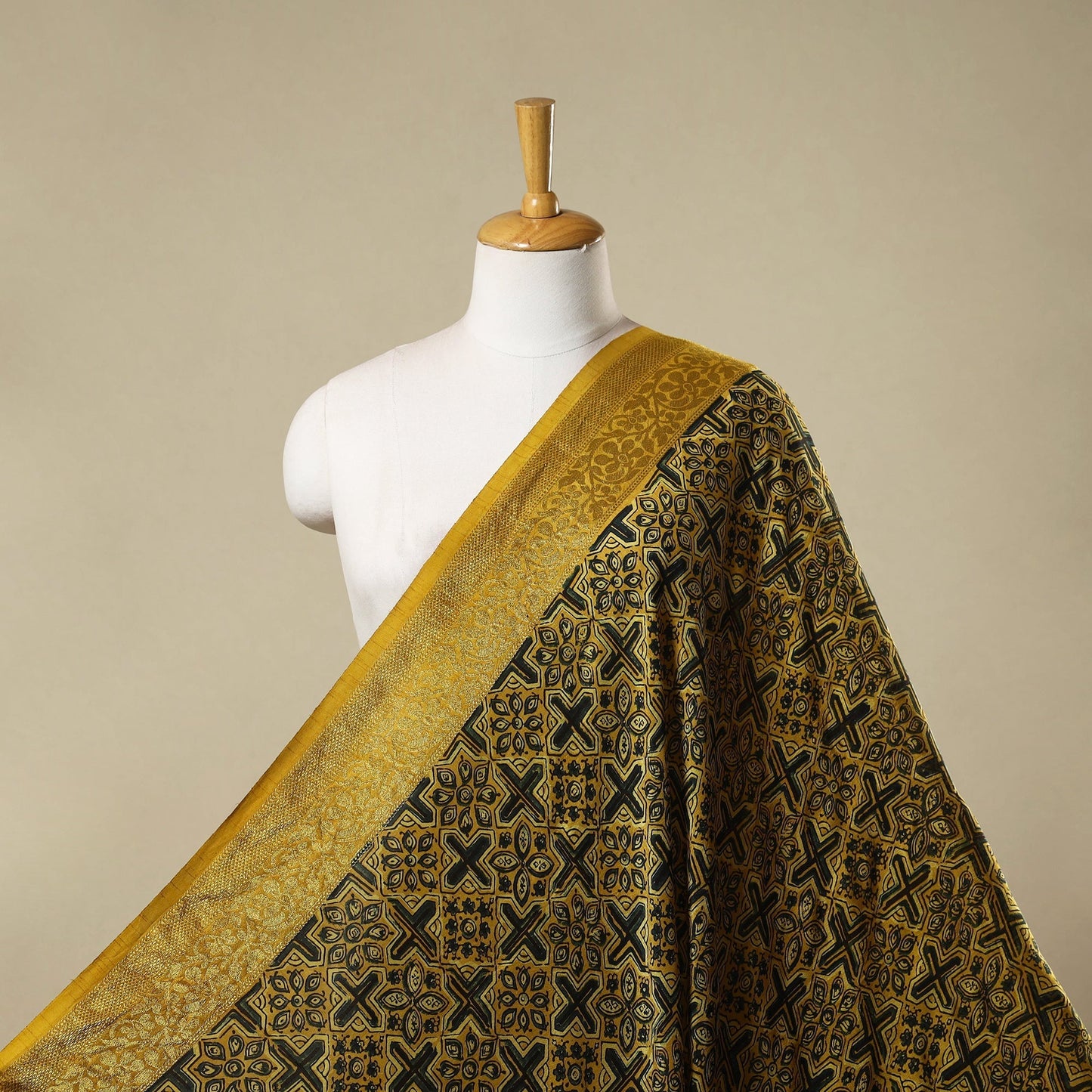 Natural dyed dola silk hand fabric 11 - handcrafted