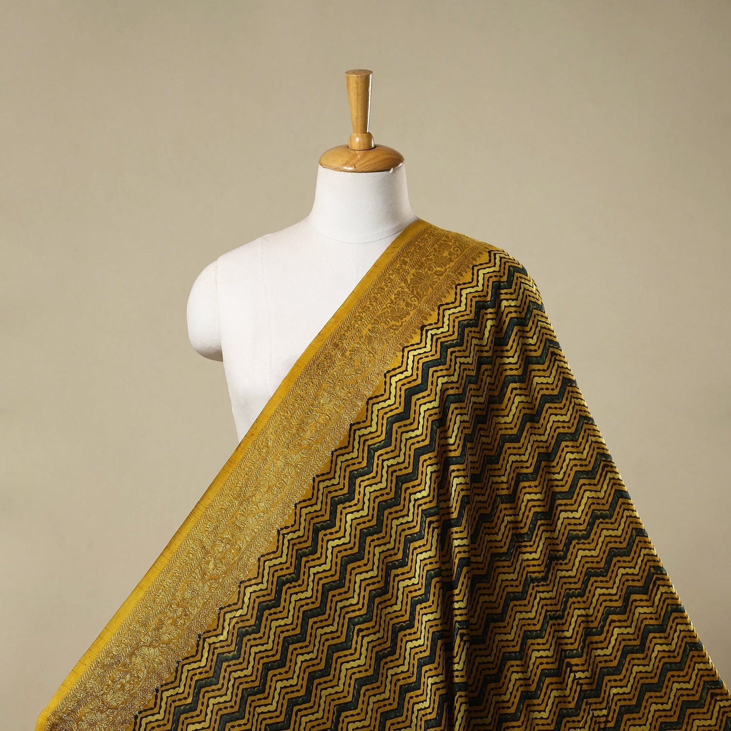 Natural dyed dola silk hand fabric 59 - handcrafted