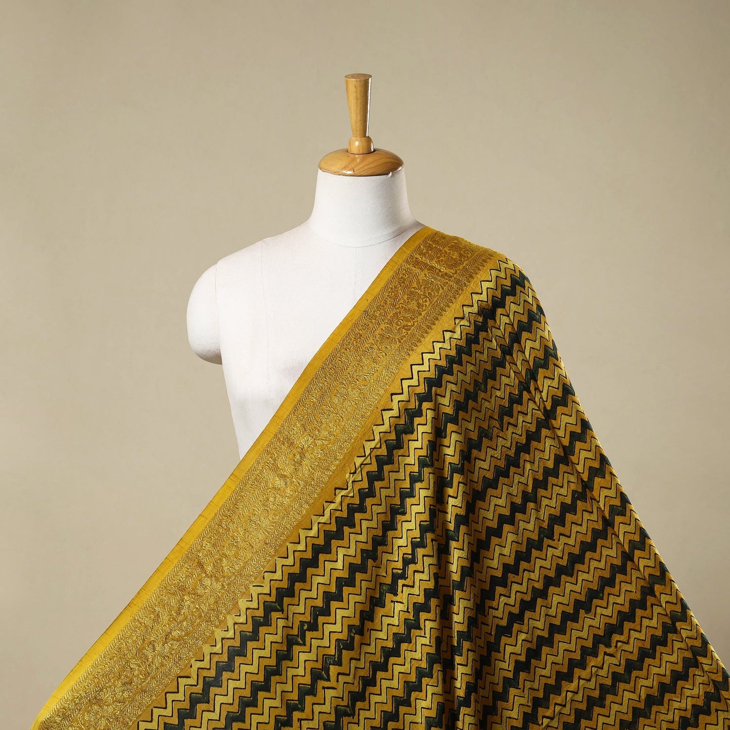 Natural dyed dola silk hand fabric 63 - handcrafted