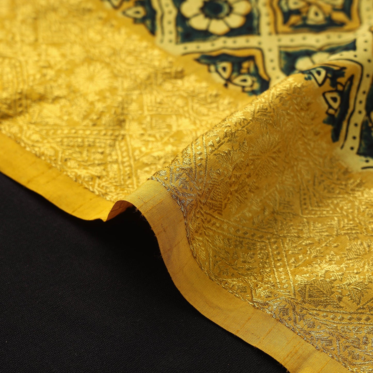 Natural dyed dola silk hand fabric 10 - handcrafted