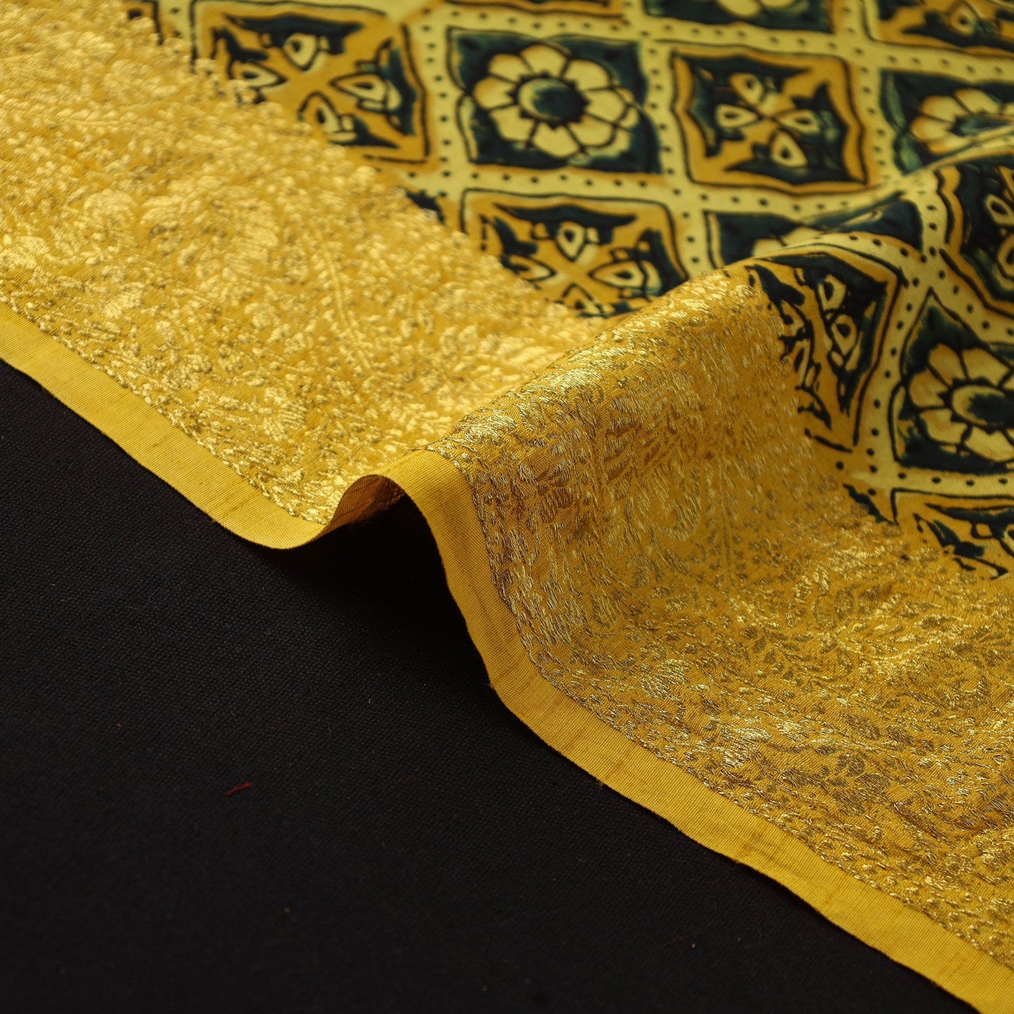 Natural dyed dola silk hand fabric 62 - handcrafted