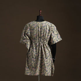 Natural dyed hand block kalamkari print cotton kaftan