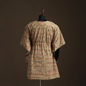 Natural dyed hand block kalamkari print cotton kaftan