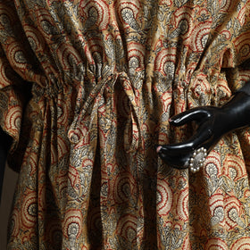 Natural dyed hand block kalamkari print cotton kaftan