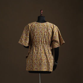 Natural dyed hand block kalamkari print cotton kaftan