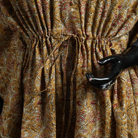 Natural dyed hand block kalamkari print cotton kaftan