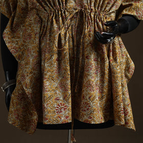 Natural dyed hand block kalamkari print cotton kaftan