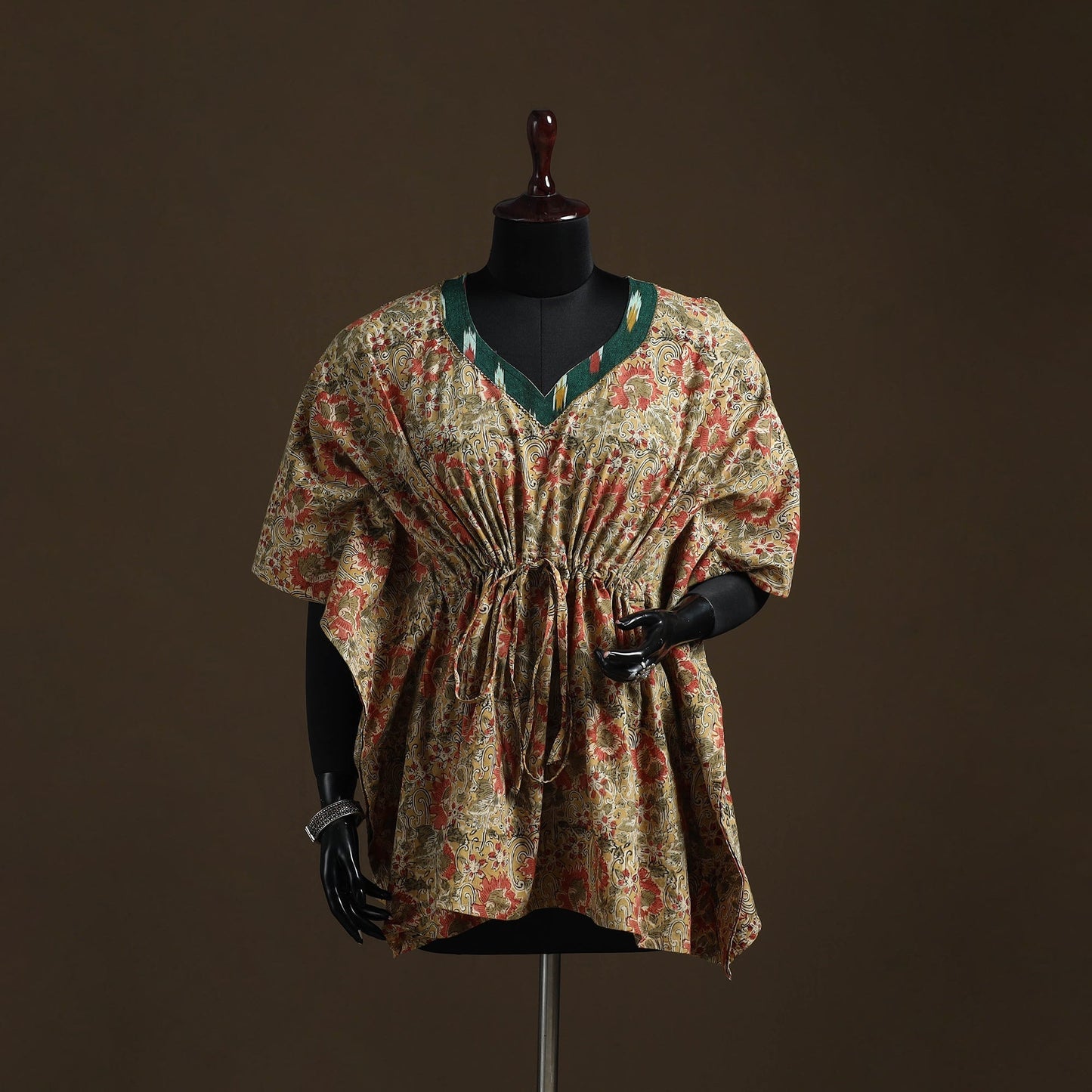 Natural dyed hand block kalamkari print gota work cotton
