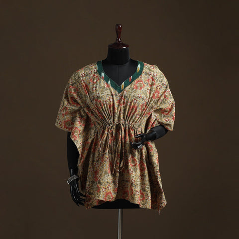 Natural dyed hand block kalamkari print gota work cotton