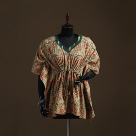 Natural dyed hand block kalamkari print gota work cotton