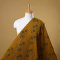 Yellow - natural dyed hand block print cotton ajrakh fabric