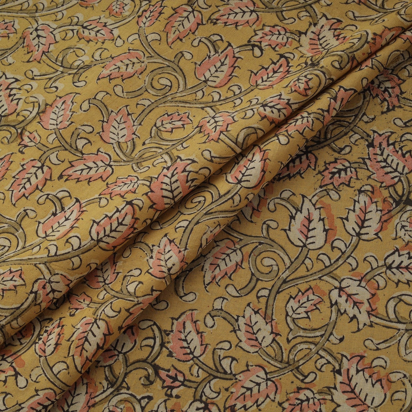 Natural dyed hand block print cotton kalamkari fabric 12