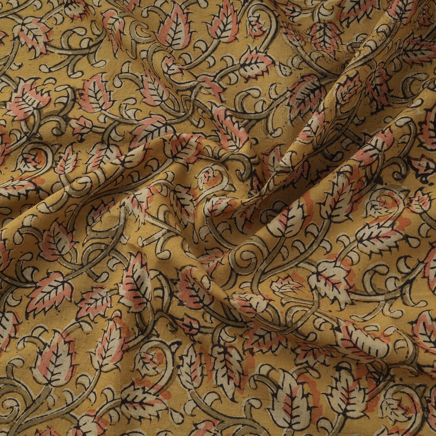 Natural dyed hand block print cotton kalamkari fabric 12