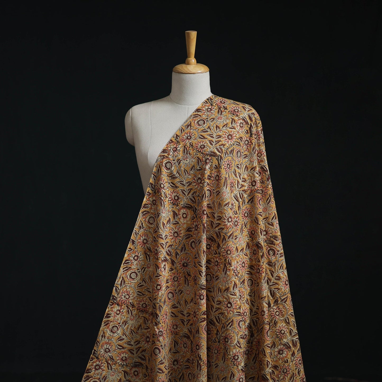 Natural dyed hand block print cotton kalamkari fabric 26