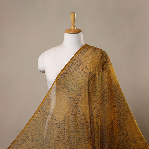 Natural dyed hand kota doria cotton fabric 07 - handcrafted