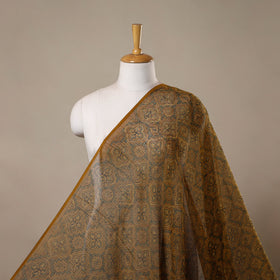 Natural dyed hand kota doria cotton fabric 11 - handcrafted