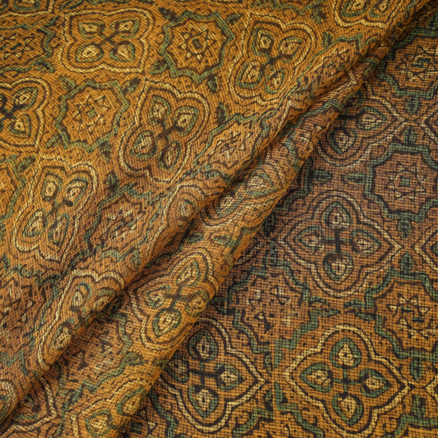 Natural dyed hand kota doria cotton fabric 11 - handcrafted