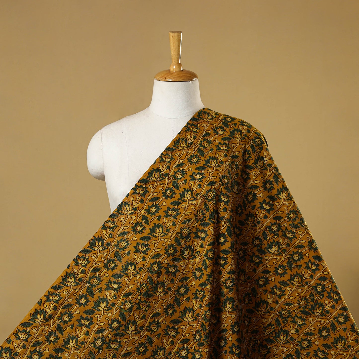 Yellow - natural dyed hand cotton fabric 02 - handcrafted