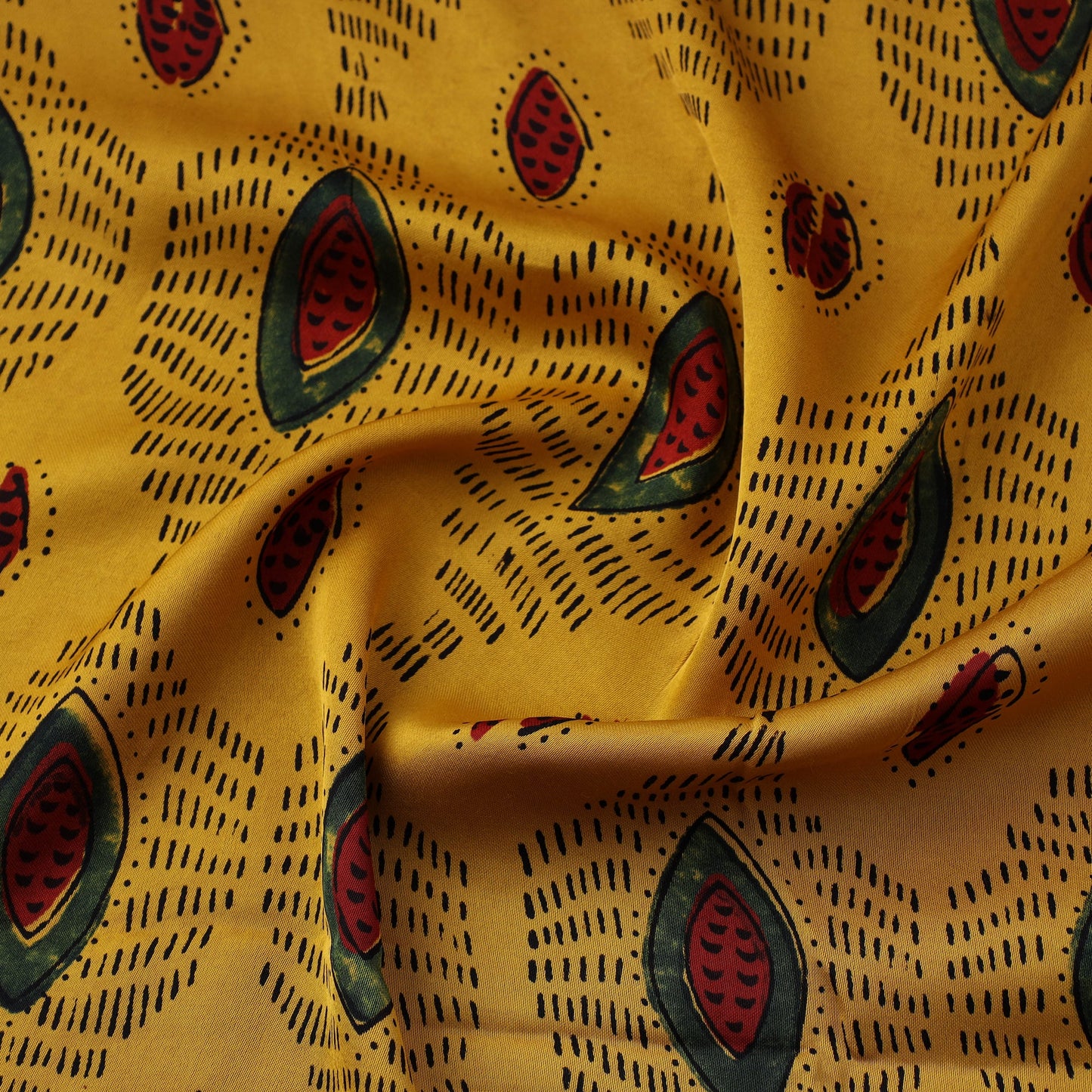 Yellow - natural dyed hand modal silk fabric 15