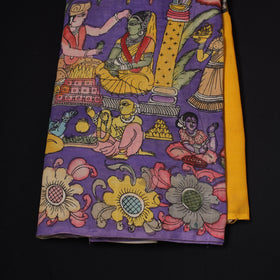 Natural dyed handloom chanderi silk handpainted