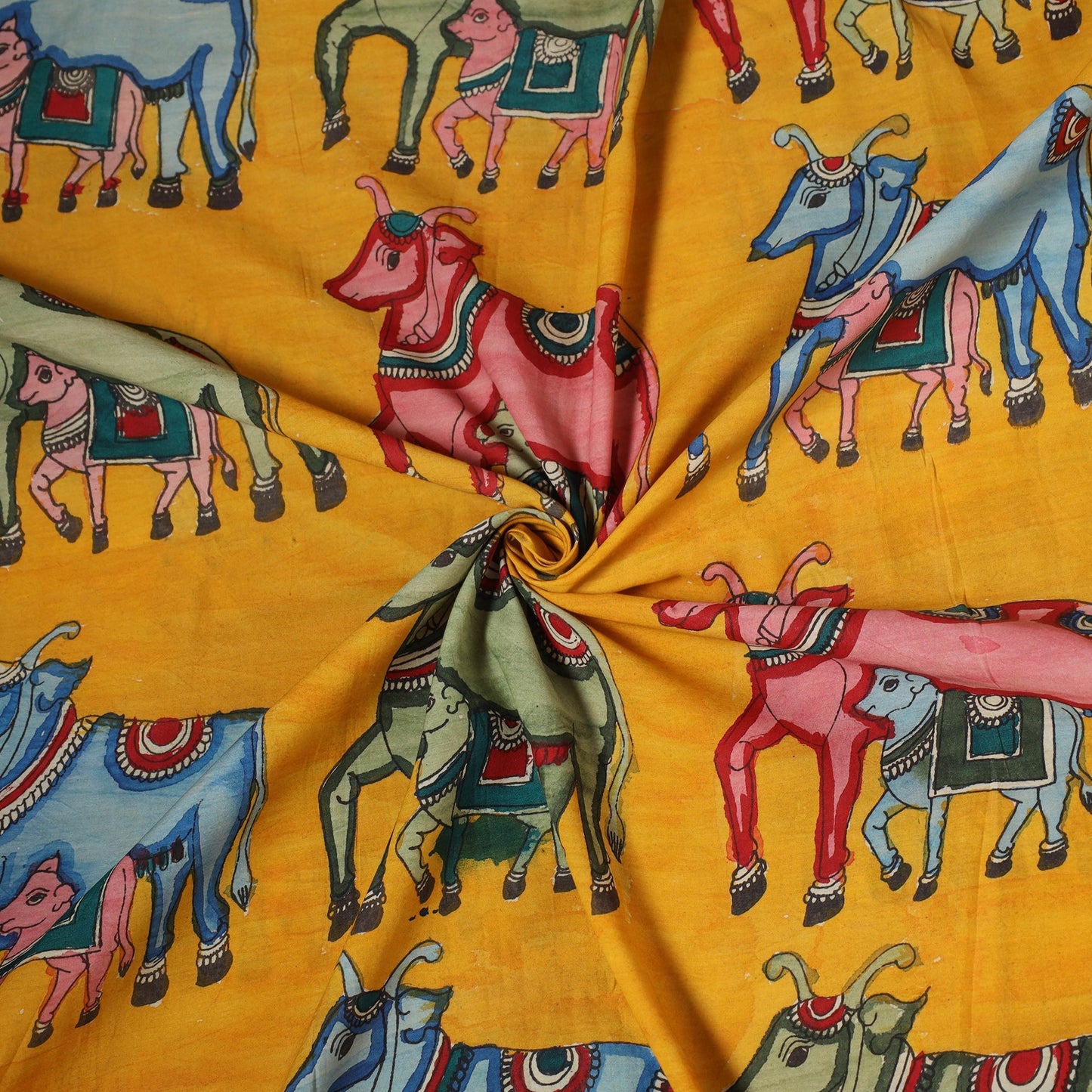 Natural dyed handloom chanderi silk handpainted