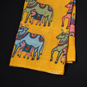 Natural dyed handloom chanderi silk handpainted