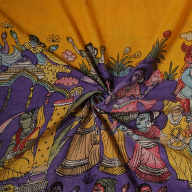 Natural dyed handloom chanderi silk handpainted