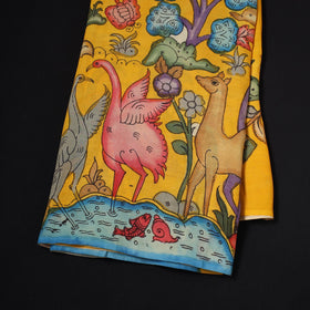 Natural dyed handloom chanderi silk handpainted