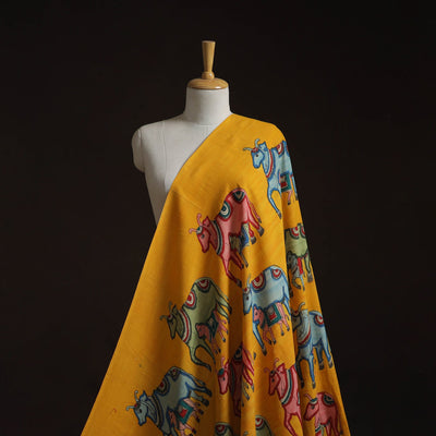 Natural dyed handloom chanderi silk handpainted